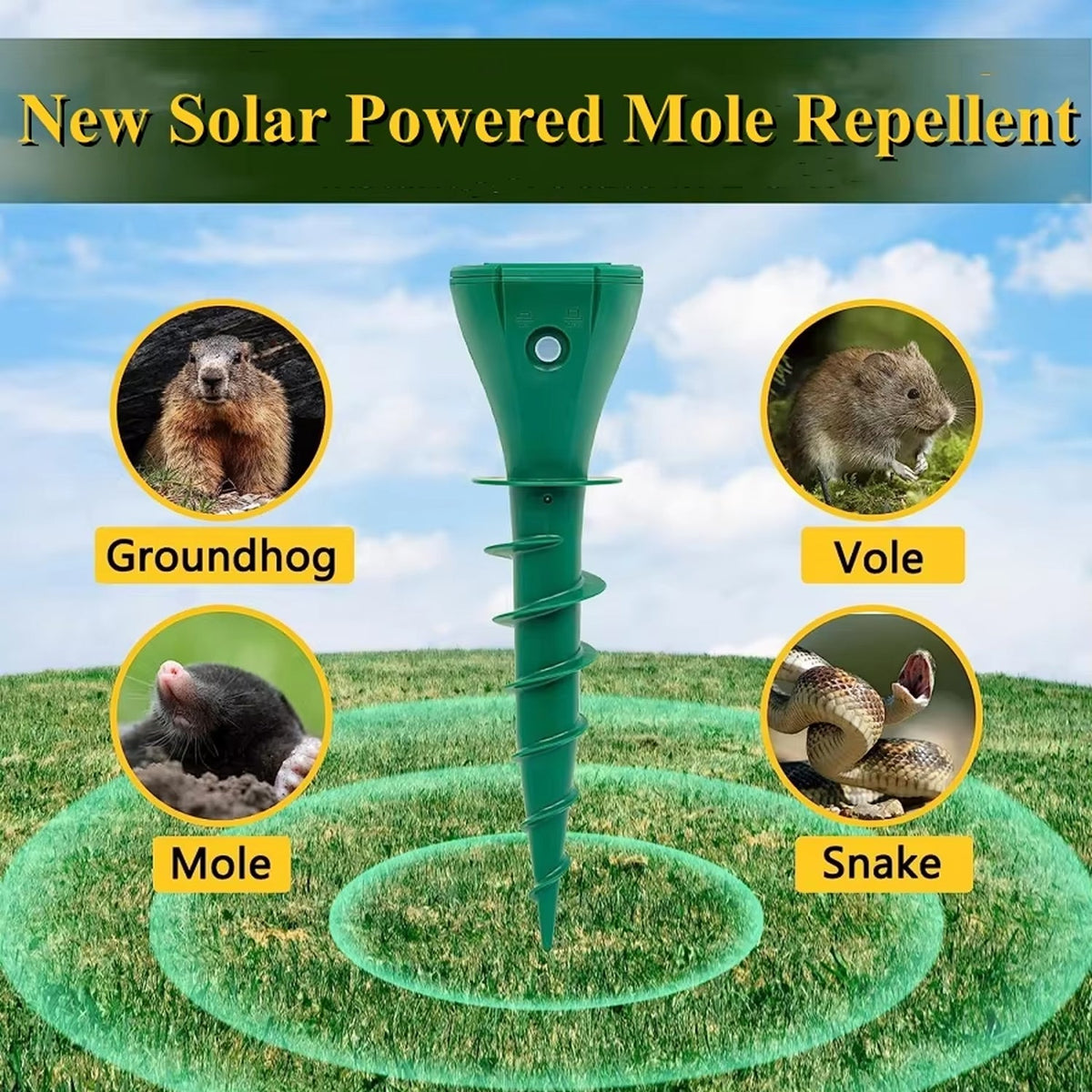 ChaseRiff Solar Pest Repeller For Snake, Mole and Rodents