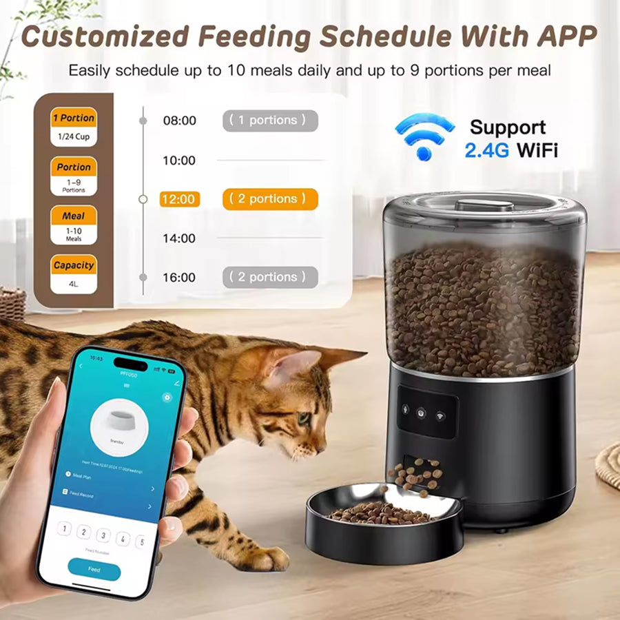 FeediFur Smart App-Controlled Automatic Pet Feeder with Portion Control