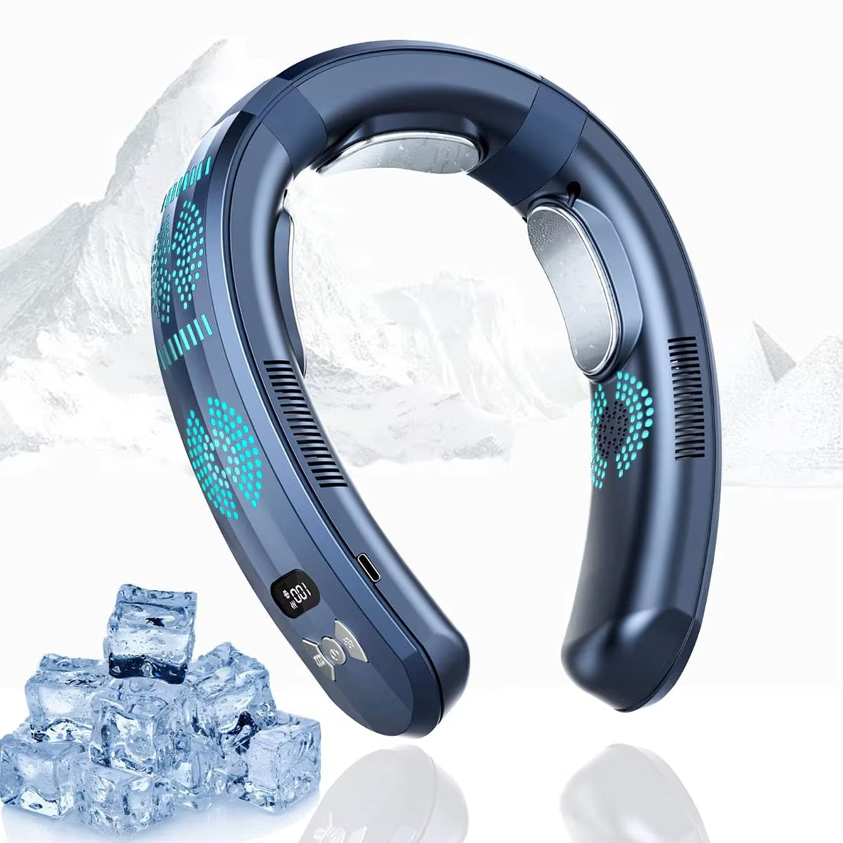 HulaZepyr Wearable Neck Fan with 6000mAh Battery and Semiconductor Cooling