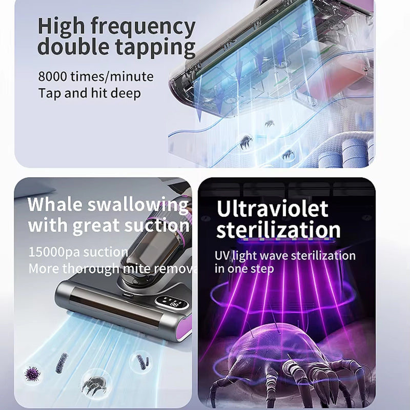 HygiMattra UV Mattress Vacuum Cleaner - 15000pa Suction & Heat Sanitizer