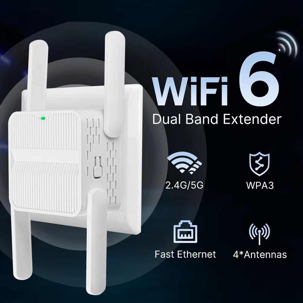 NexEvilon 1500Mbps High-Speed WiFi Booster & Range Extender