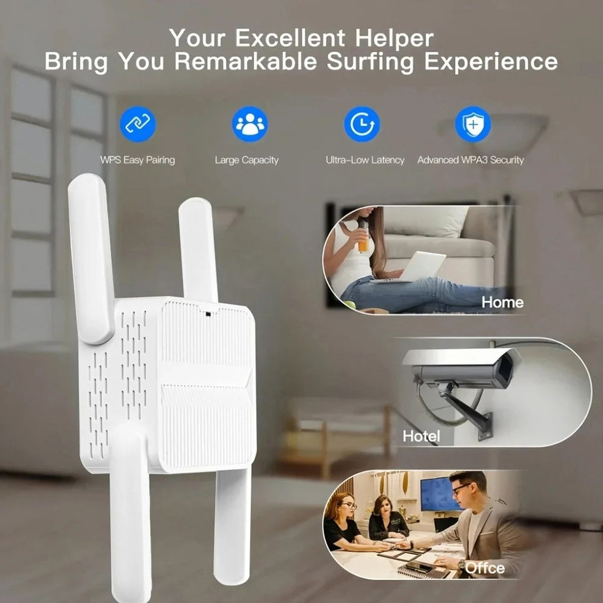 NexEvilon 1500Mbps High-Speed WiFi Booster & Range Extender