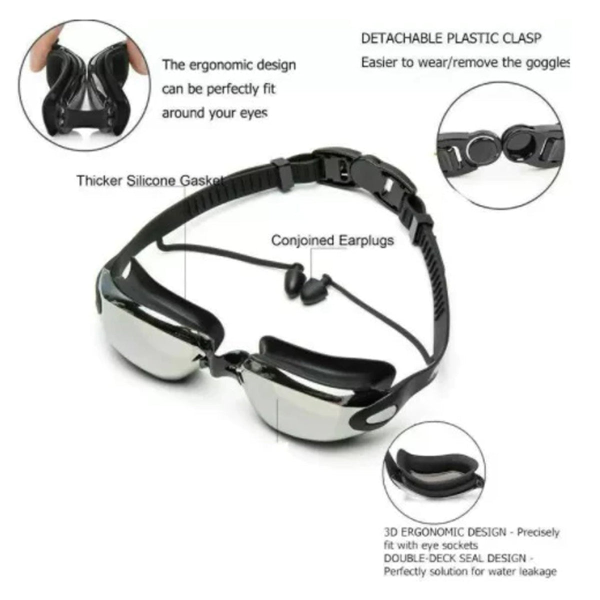 NexFinix Anti-Fog Professional Swimming Goggles with UV Protection