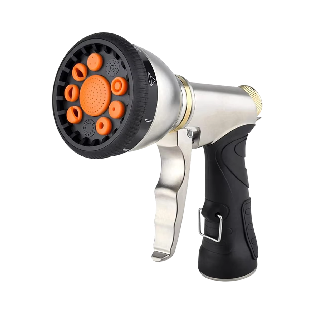 NozzleJet 9-Pattern Metal Garden Hose Nozzle with Thumb Control