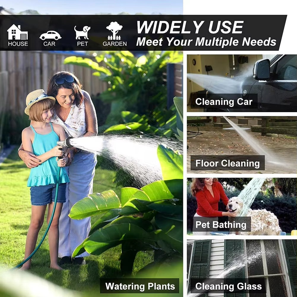 NozzleJet 9-Pattern Metal Garden Hose Nozzle with Thumb Control