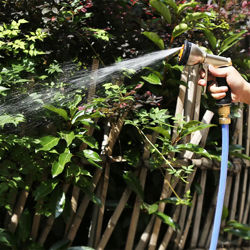 NozzleJet 9-Pattern Metal Garden Hose Nozzle with Thumb Control