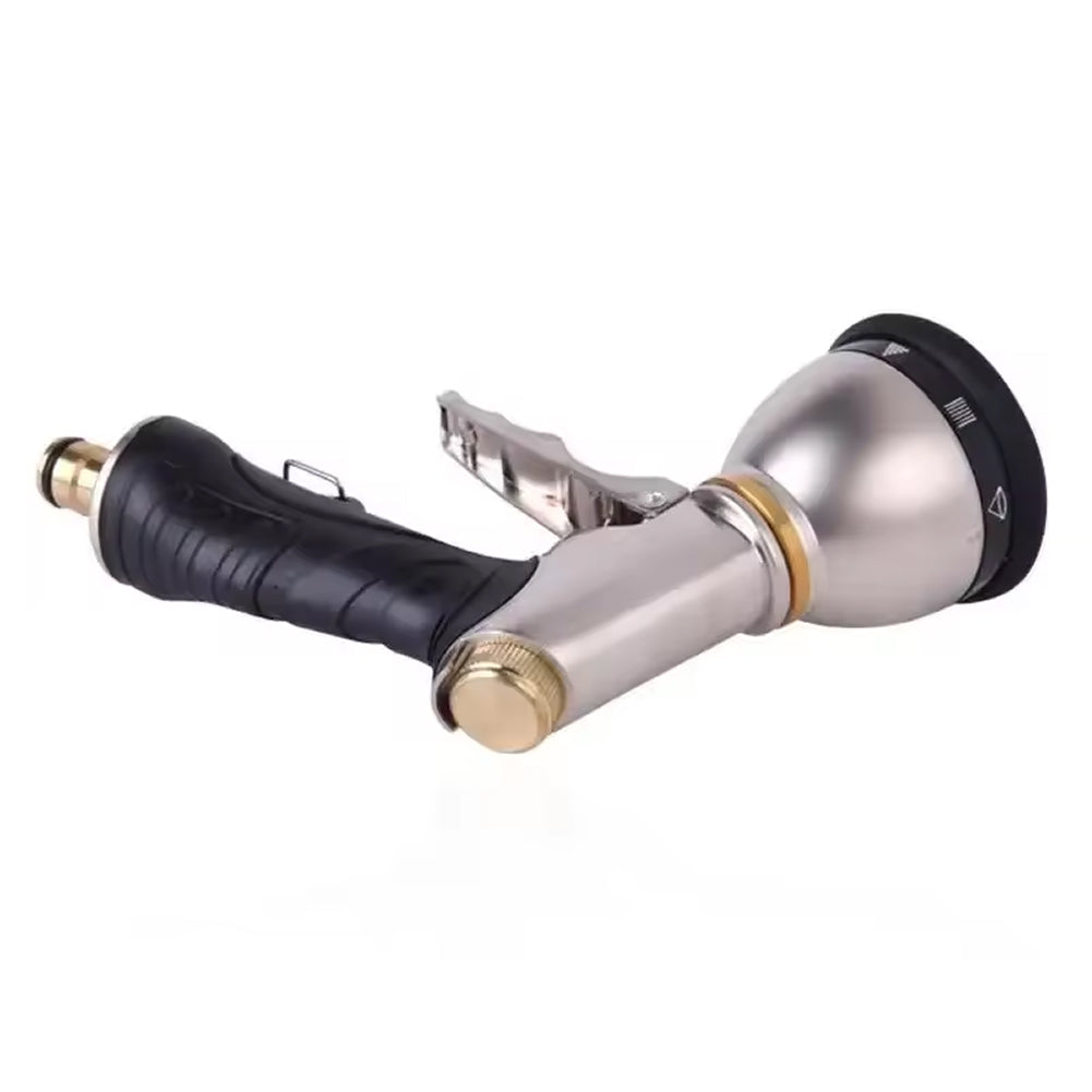 NozzleJet 9-Pattern Metal Garden Hose Nozzle with Thumb Control