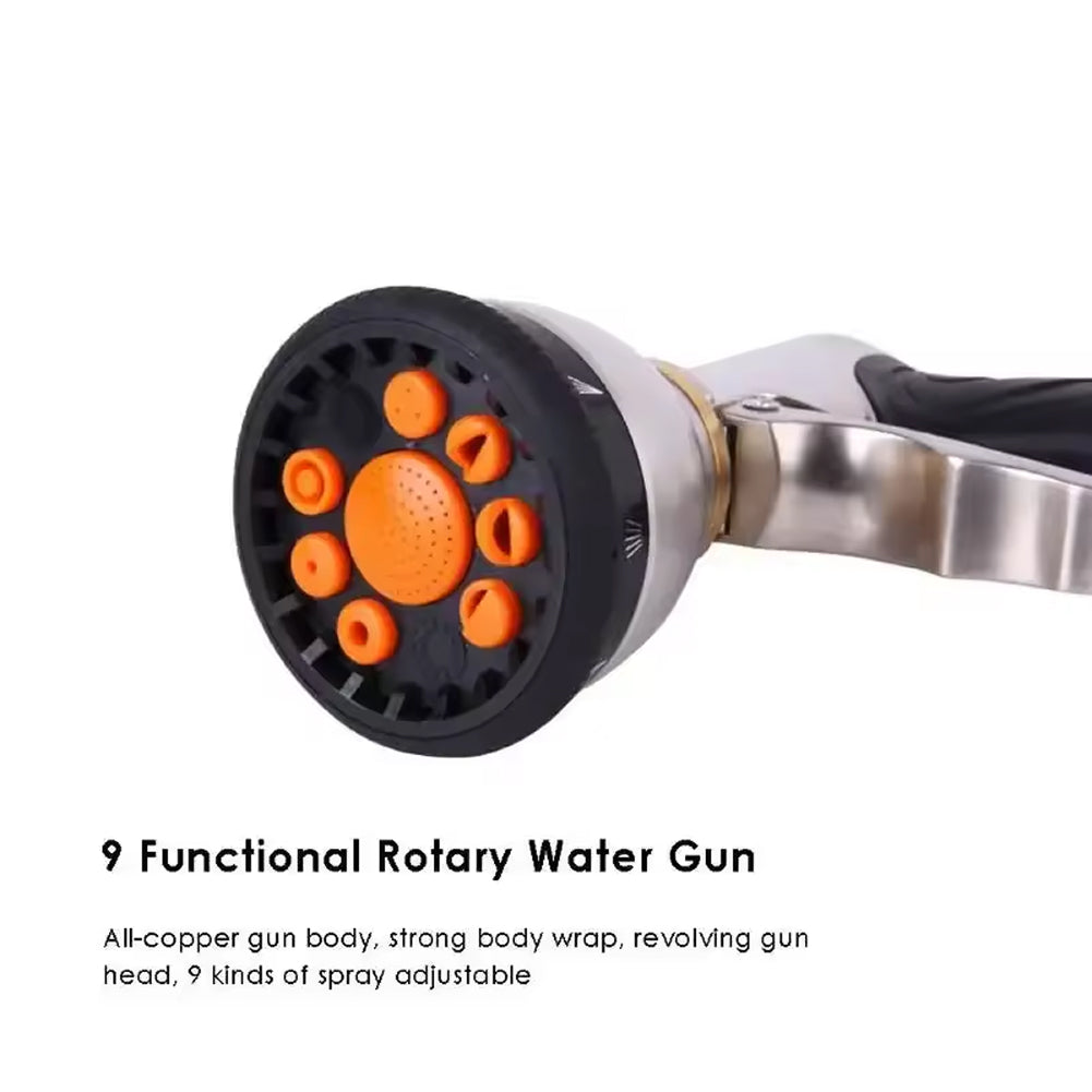 NozzleJet 9-Pattern Metal Garden Hose Nozzle with Thumb Control