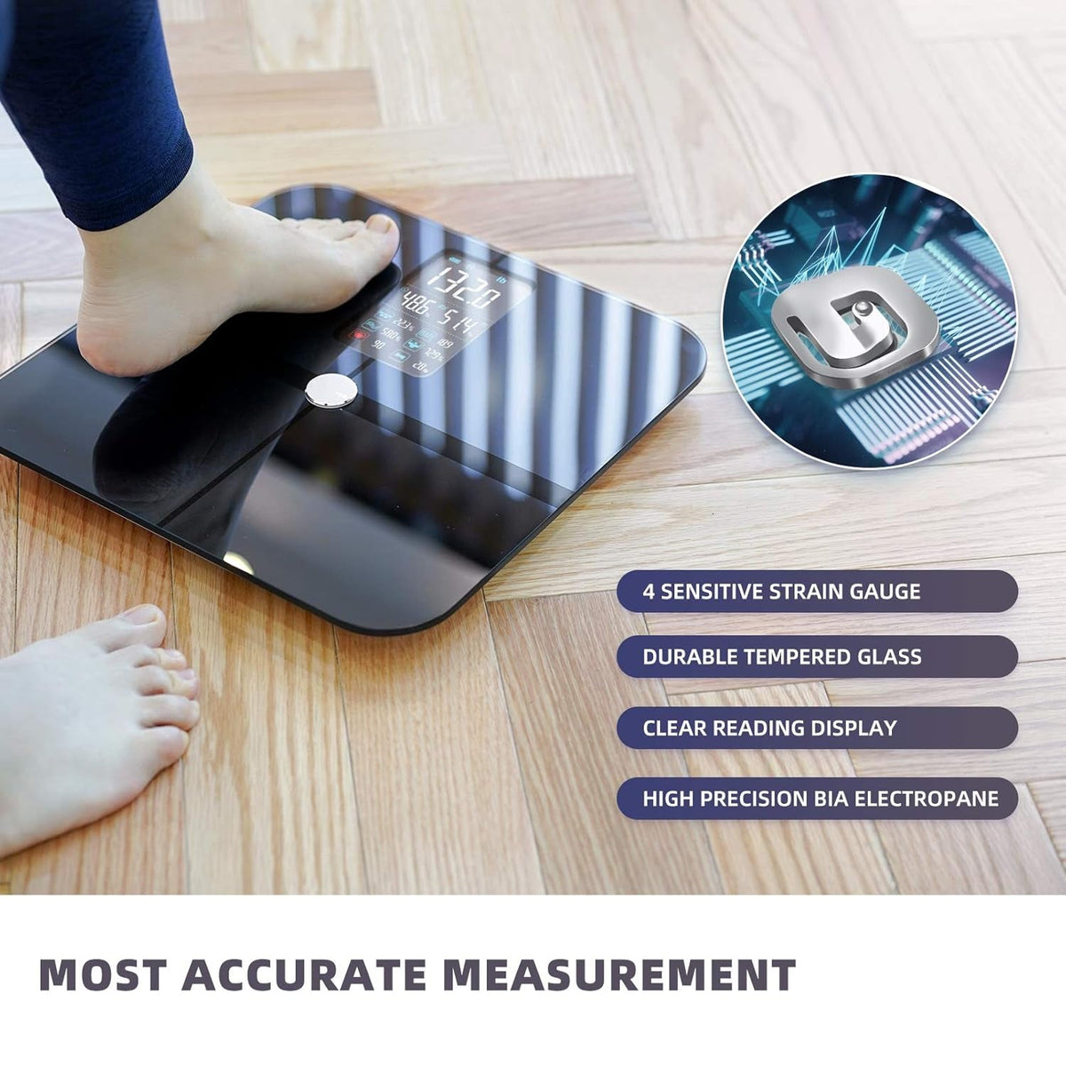 ObeSicale Smart Body Fat Scale with Heart Rate & BIA Technology