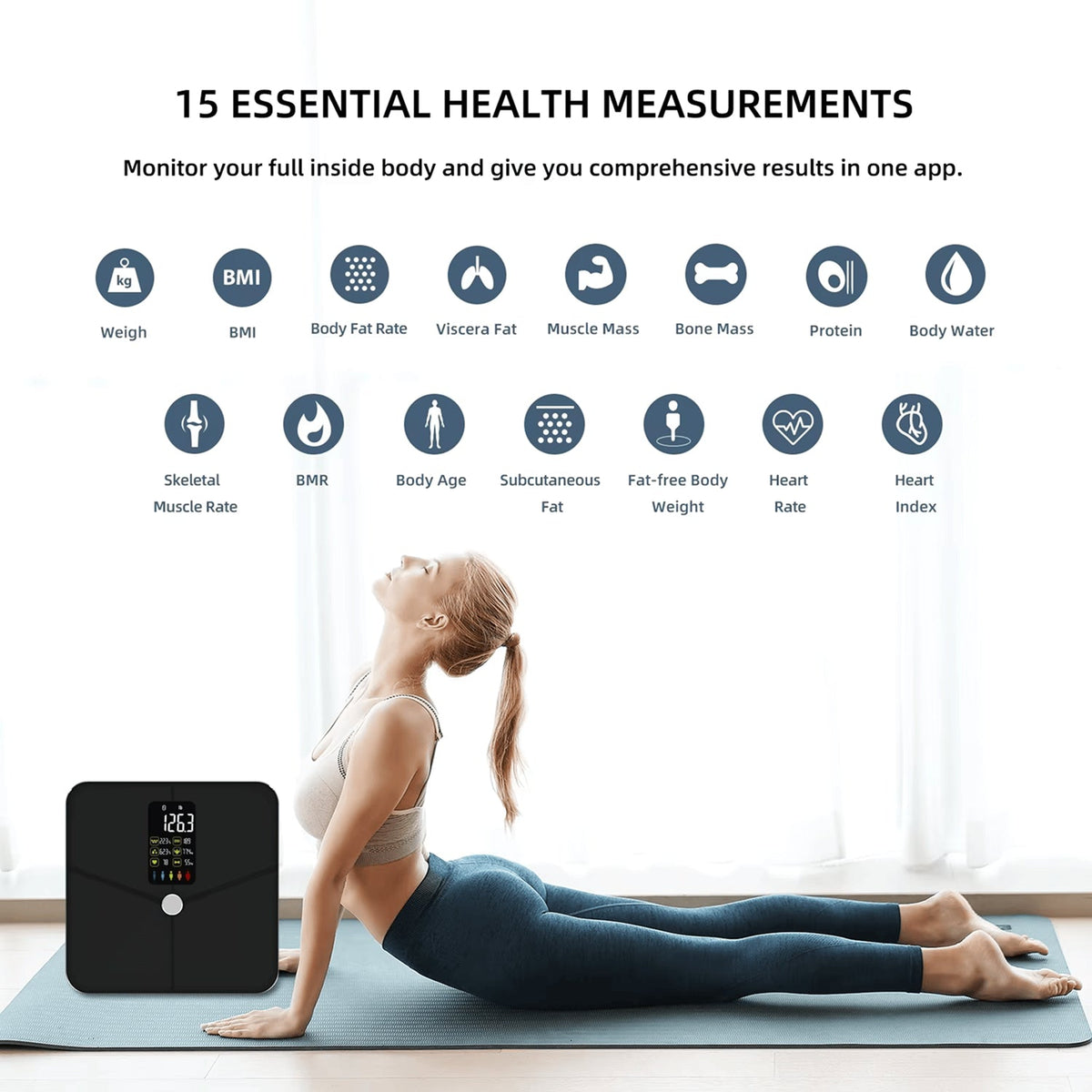 ObeSicale Smart Body Fat Scale with Heart Rate & BIA Technology
