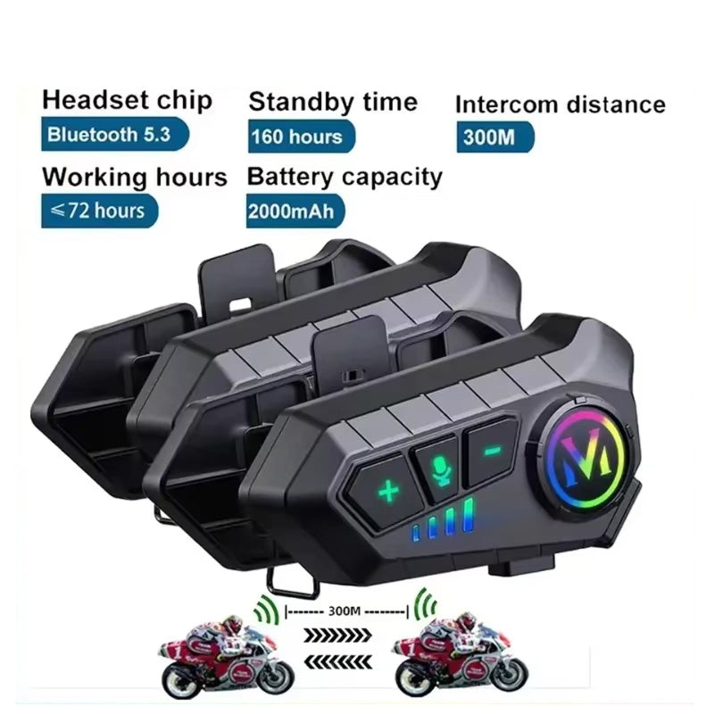 RidirComi 72-Hour Waterproof Motorbike Bluetooth Headset