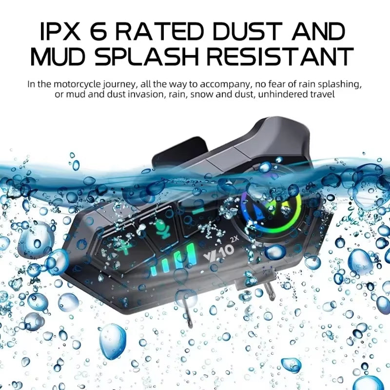 RidirComi 72-Hour Waterproof Motorbike Bluetooth Headset