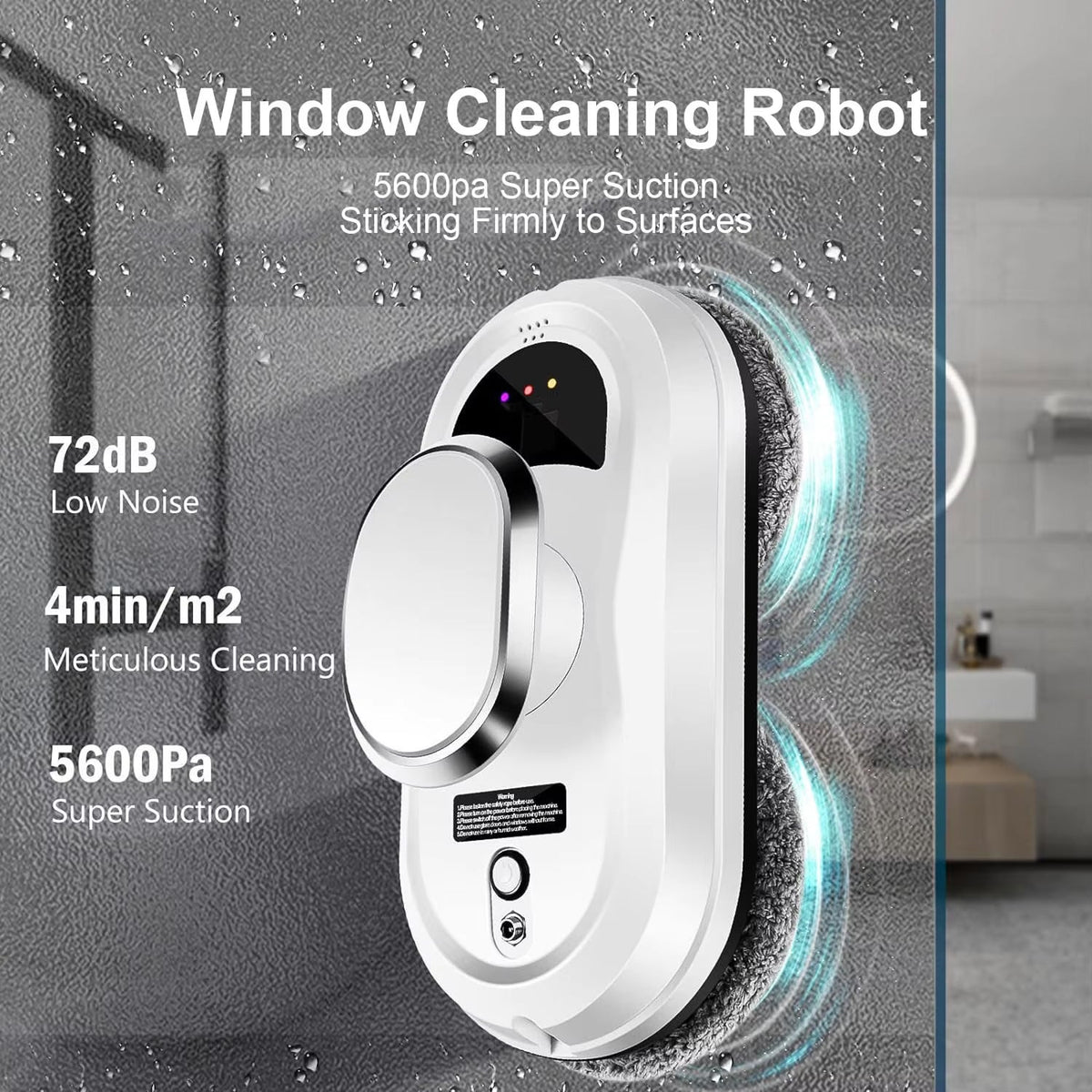 WinoBotto AI-Powered Automated Robot Window Cleaner with 5600Pa Suction