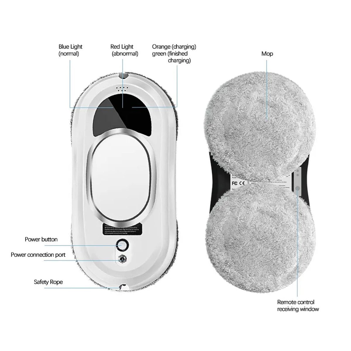 WinoBotto AI-Powered Automated Robot Window Cleaner with 5600Pa Suction
