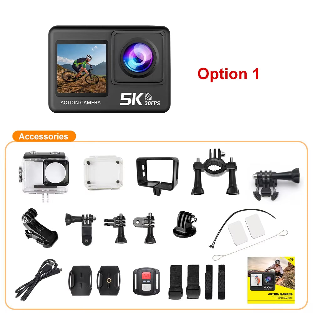 ZinoxCam 5K Action Camera with SONY Sensor and Dual Display