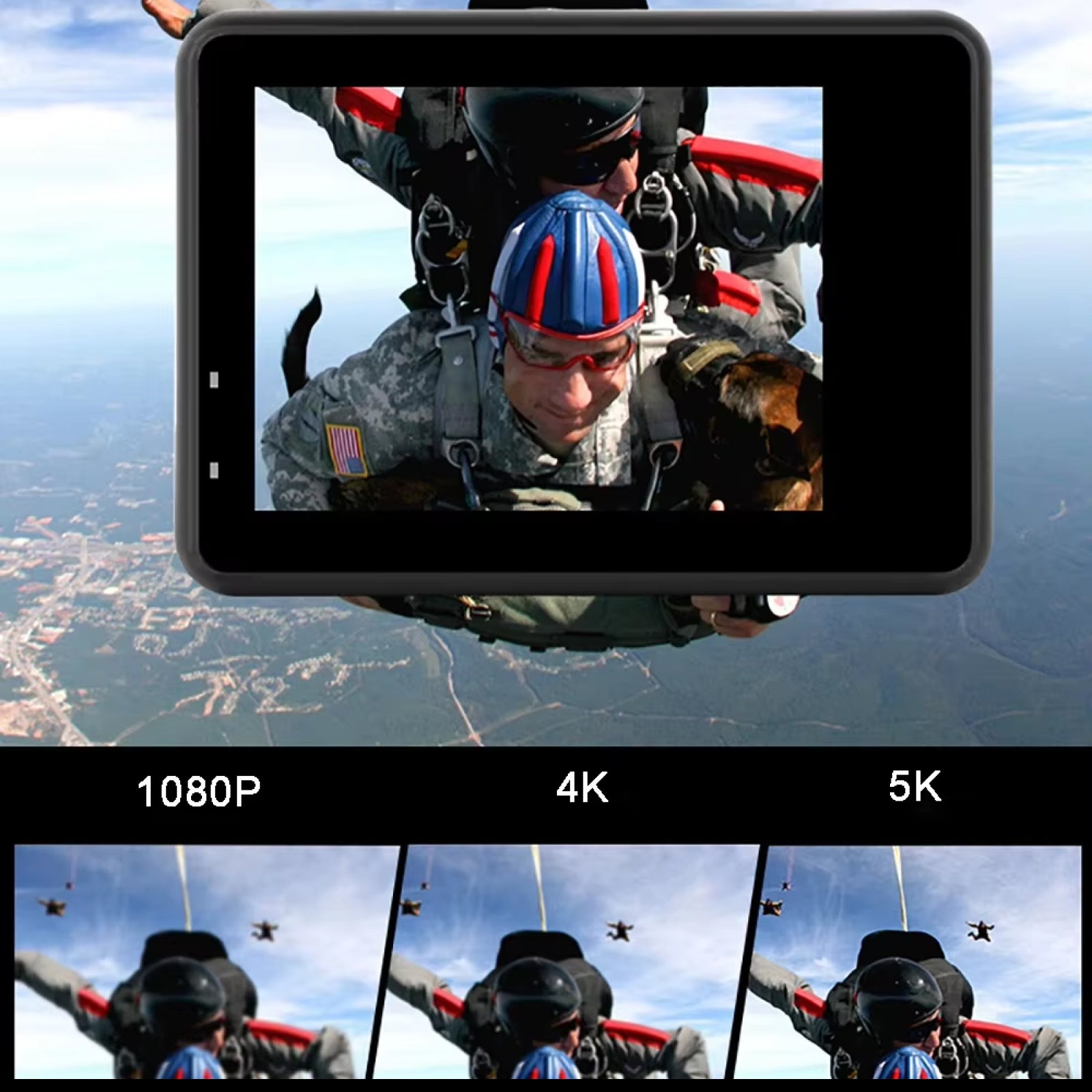 ZinoxCam 5K Action Camera with SONY Sensor and Dual Display
